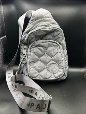 Pajar Canada Gray Quilted Nylon Sling Crossbody Bag – Adjustable Strap
